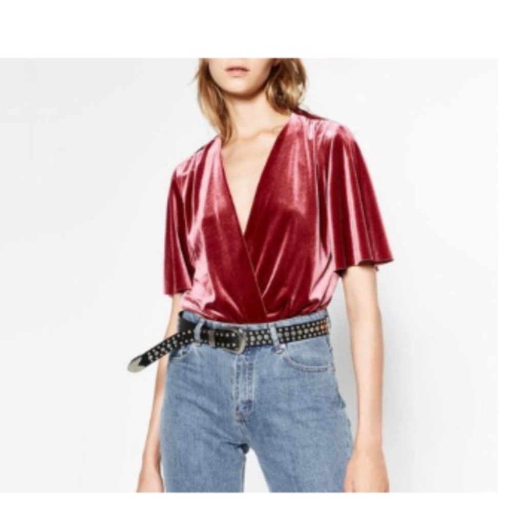 Zara velvet bodysuit